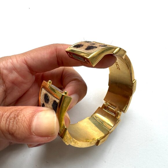 JCrew Leopard Cowhide Cuff Bracelet - Picture 5 of 6